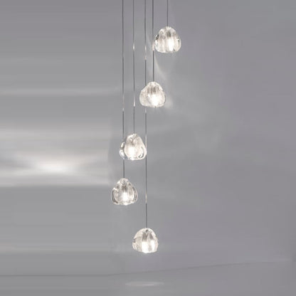 Mizu Pendant Light in Silver Dust Crystal (5-Light).