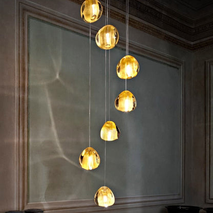 Mizu Pendant Light in Gold Crystal (7-Light).