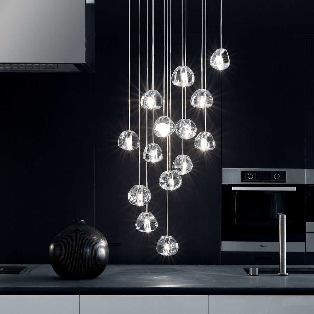 Mizu Round Multi Light Pendant Light in kitchen.