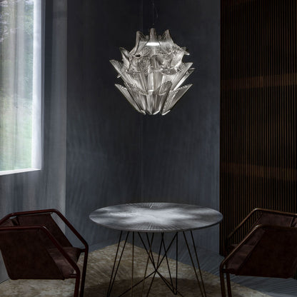 Moiré LED Pendant Light in dining room.