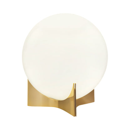 Oscar Table Lamp in Satin Brass.