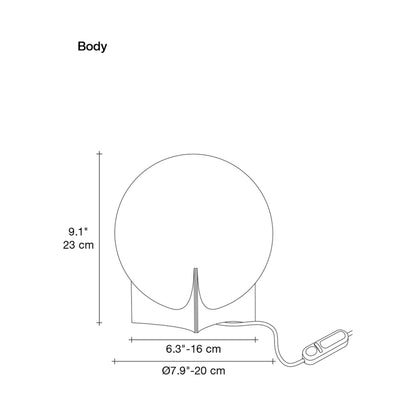 Oscar Table Lamp - line drawing.