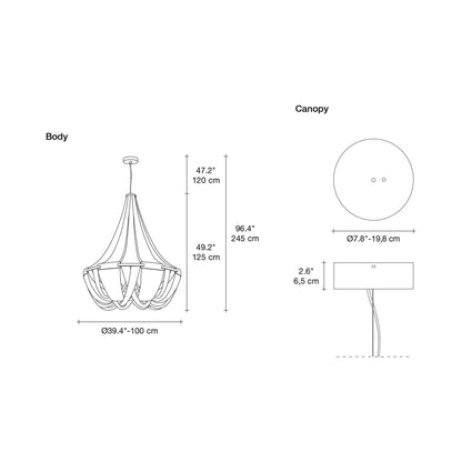 Soscik Chandelier - line drawing.