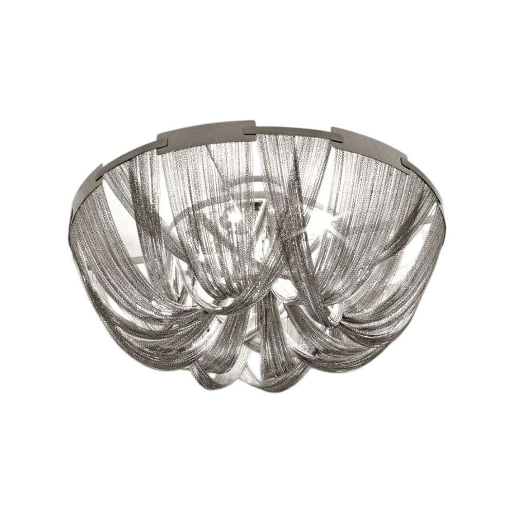 Soscik Flush Mount Ceiling Light in Nickel Plated (Medium).