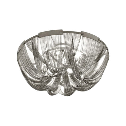 Soscik Flush Mount Ceiling Light in Nickel Plated (Medium).