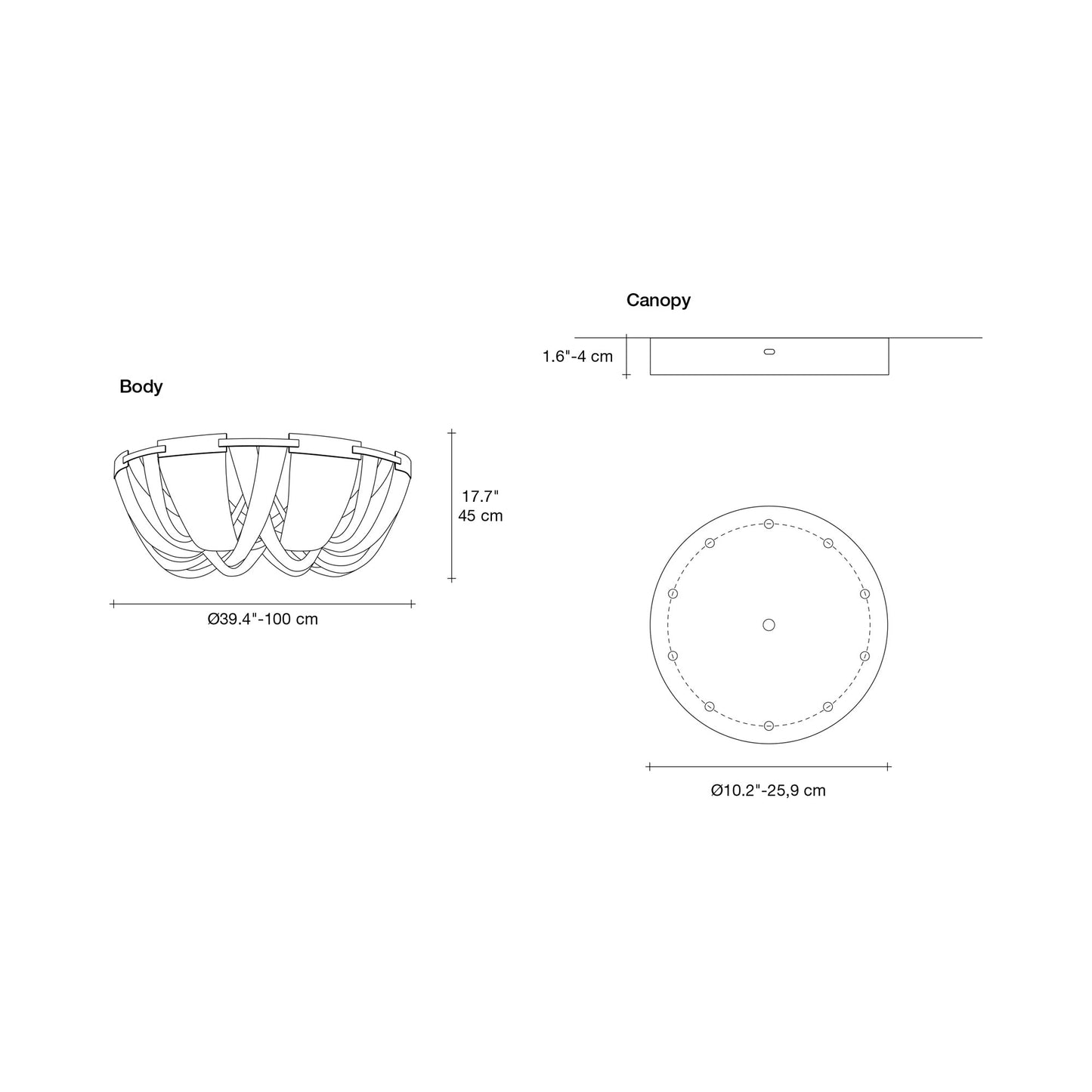 Soscik Flush Mount Ceiling Light - line drawing.