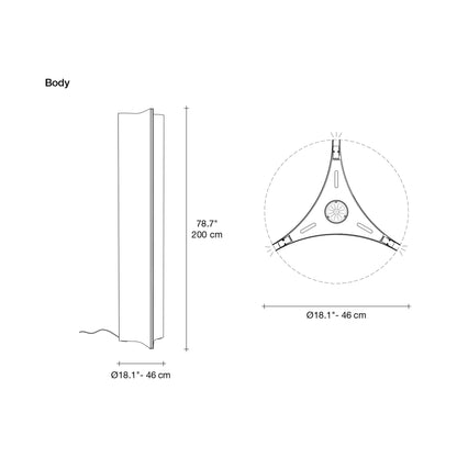 Stanley LED Floor Lamp - line drawing.