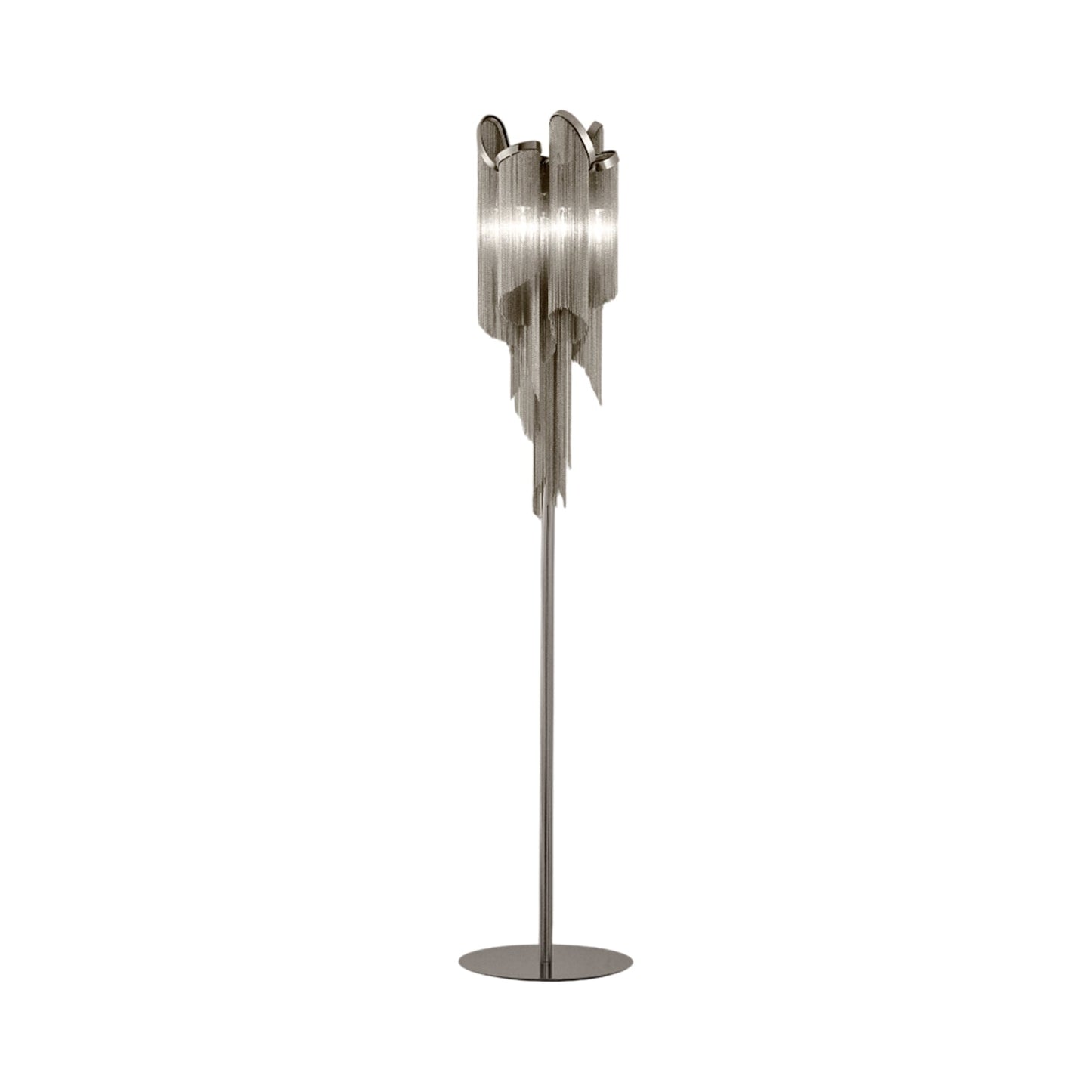 Stream Floor Lamp in Nickel Plated.
