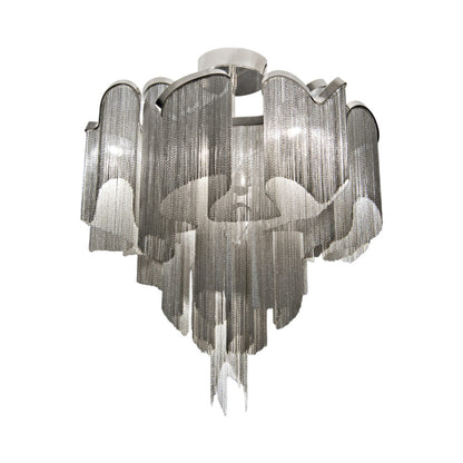 Stream Flush Mount Ceiling Light in Nickel Plated.