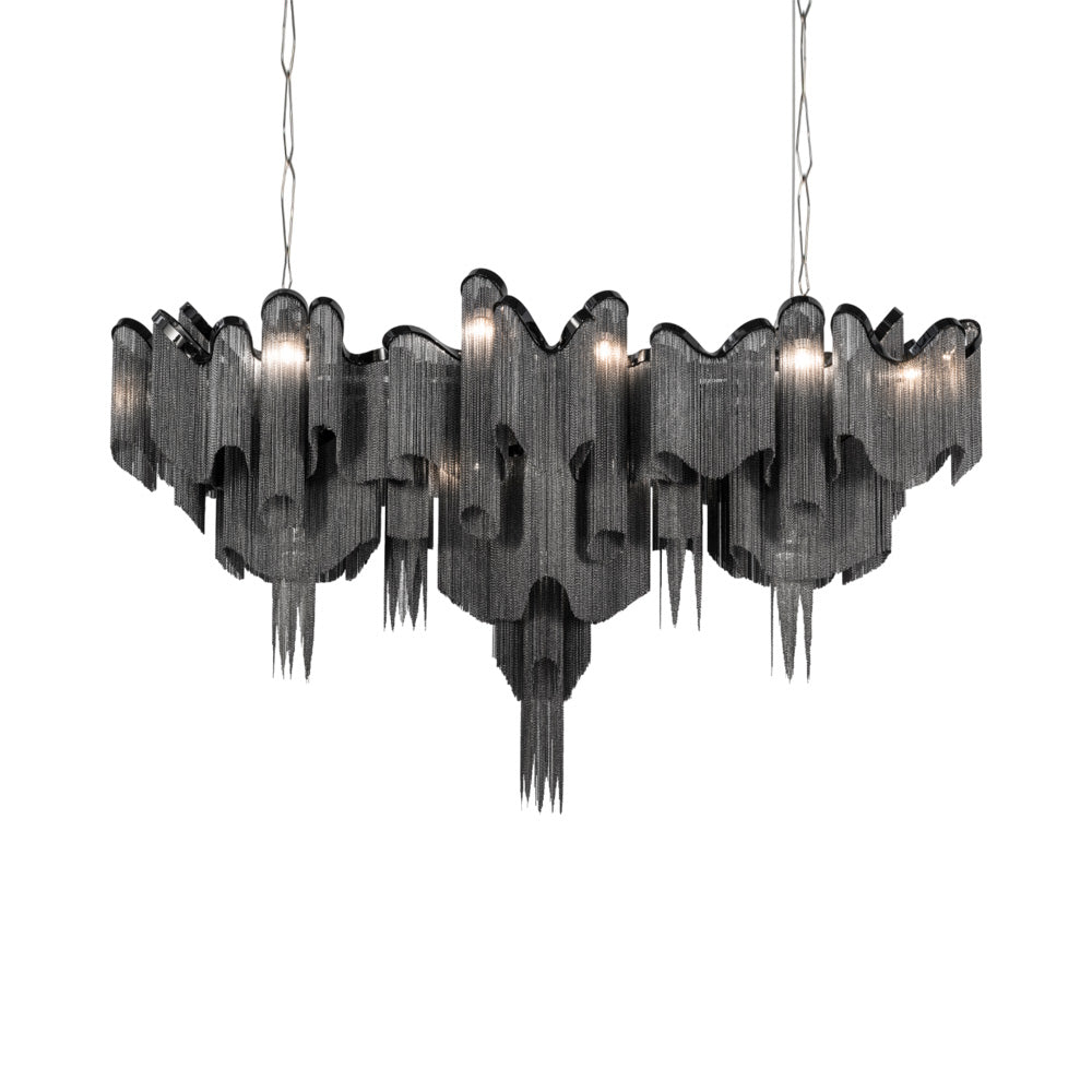 Stream Linear Chandelier in Black Nickel Plated.