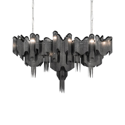 Stream Linear Chandelier in Black Nickel Plated.