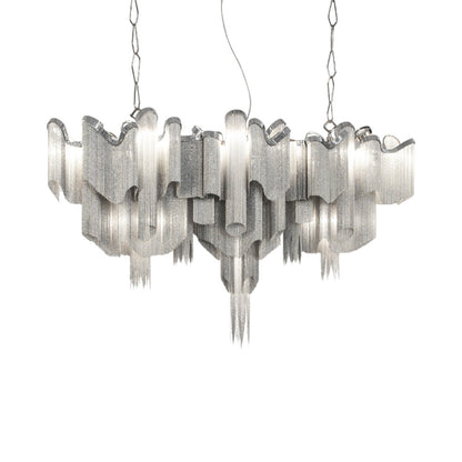 Stream Linear Chandelier in Nickel Plated.