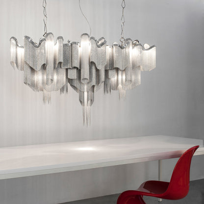 Stream Linear Chandelier in living room.