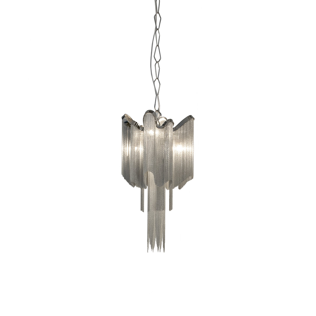 Stream Mini Chandelier in Nickel Plated.