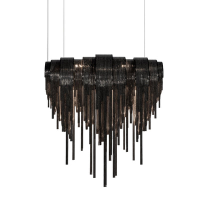 Volver Linear LED Chandelier in Black Nickel Plated (Small).