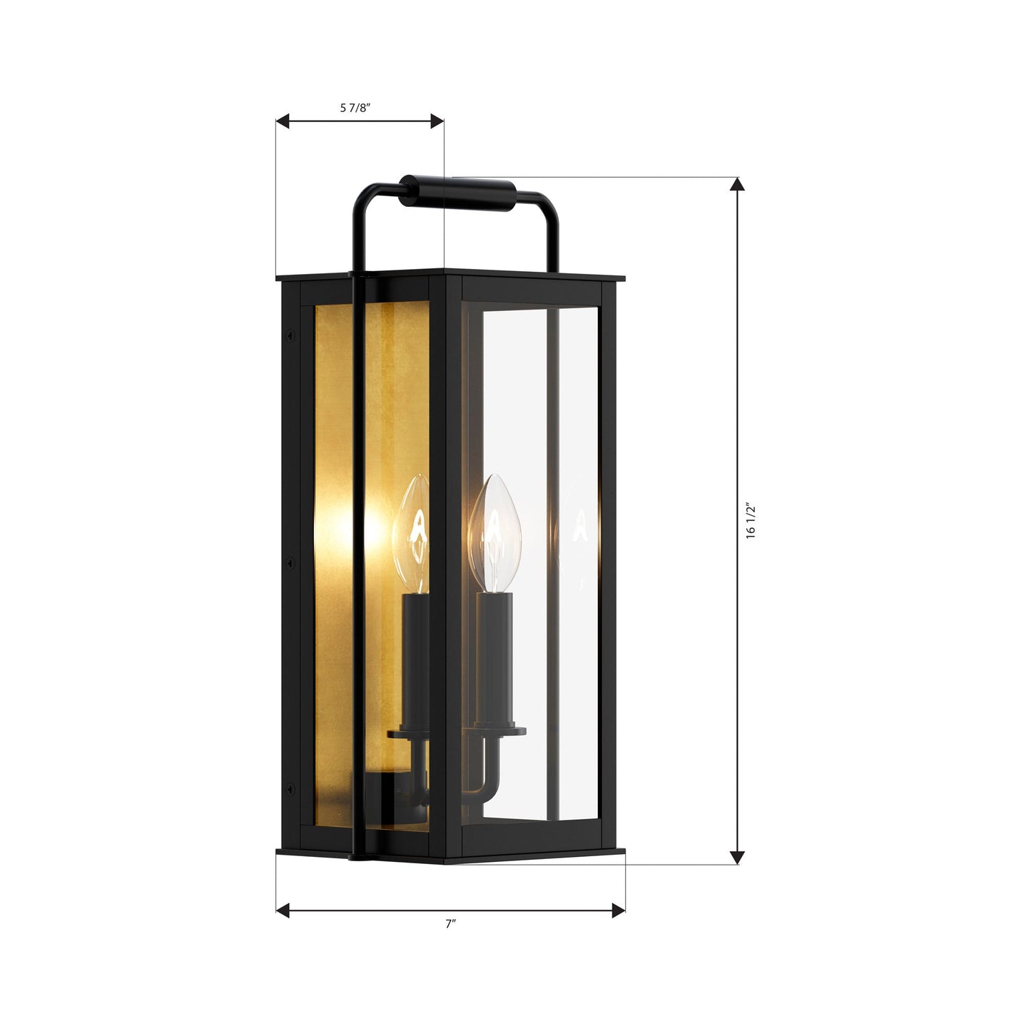 Aberdeen Outdoor Wall Light - line drawing.