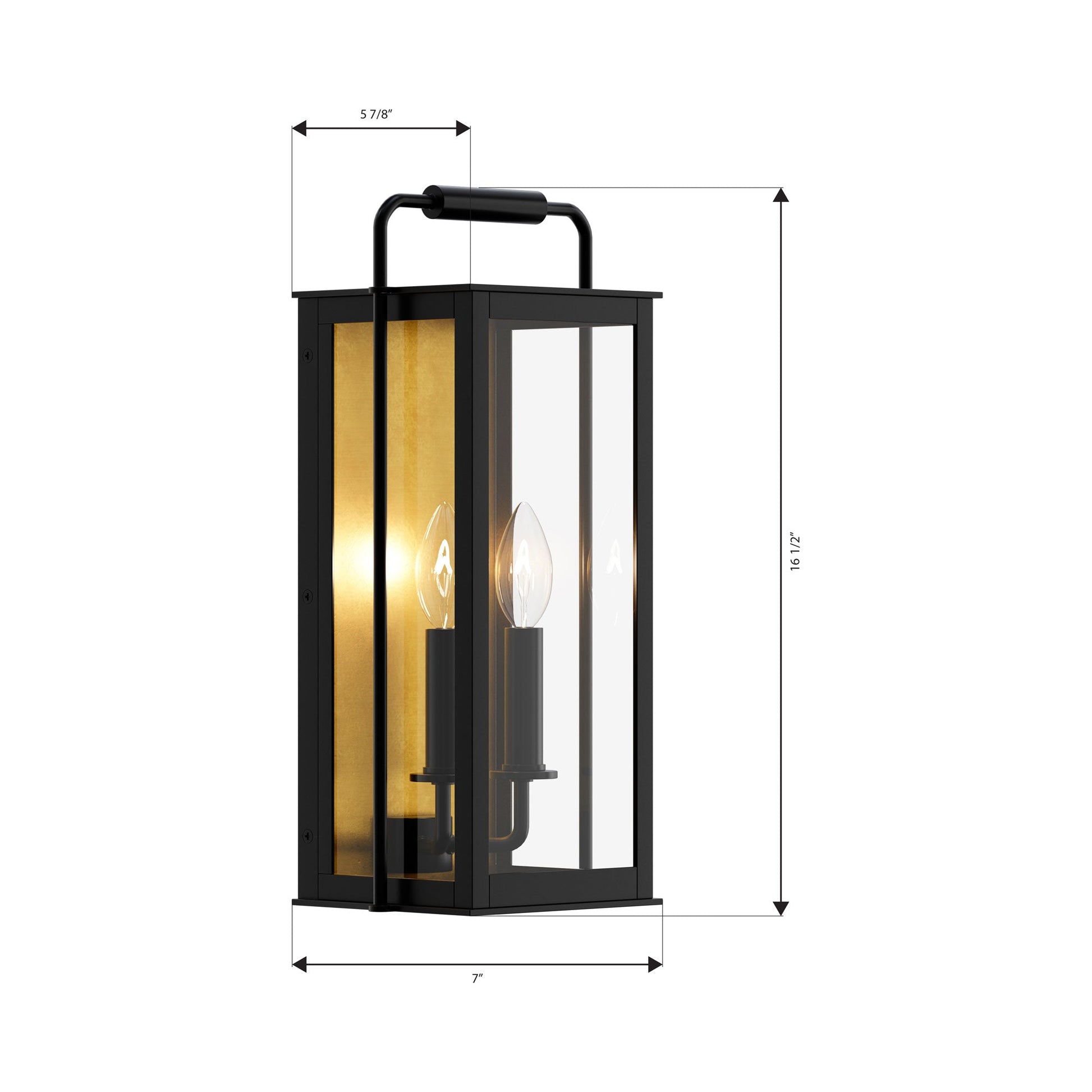 Aberdeen Outdoor Wall Light - line drawing.