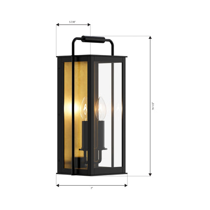 Aberdeen Outdoor Wall Light - line drawing.