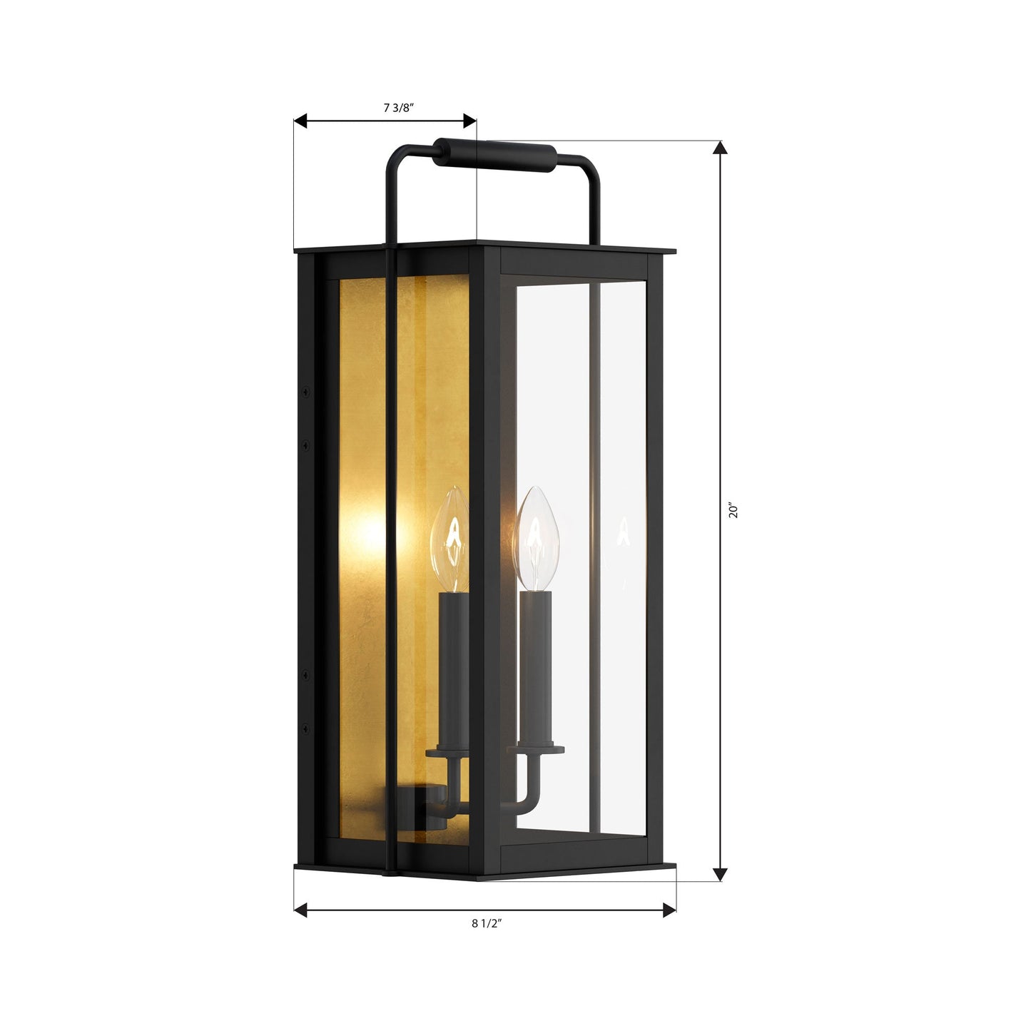 Aberdeen Outdoor Wall Light - line drawing.