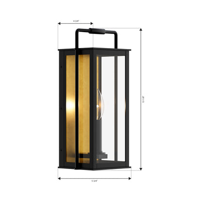 Aberdeen Single Outdoor Wall Light - line drawing.