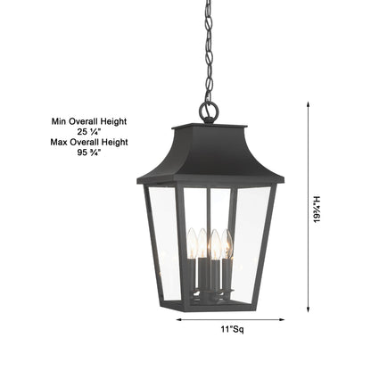 Altimeter Outdoor Pendant Light - line drawing.