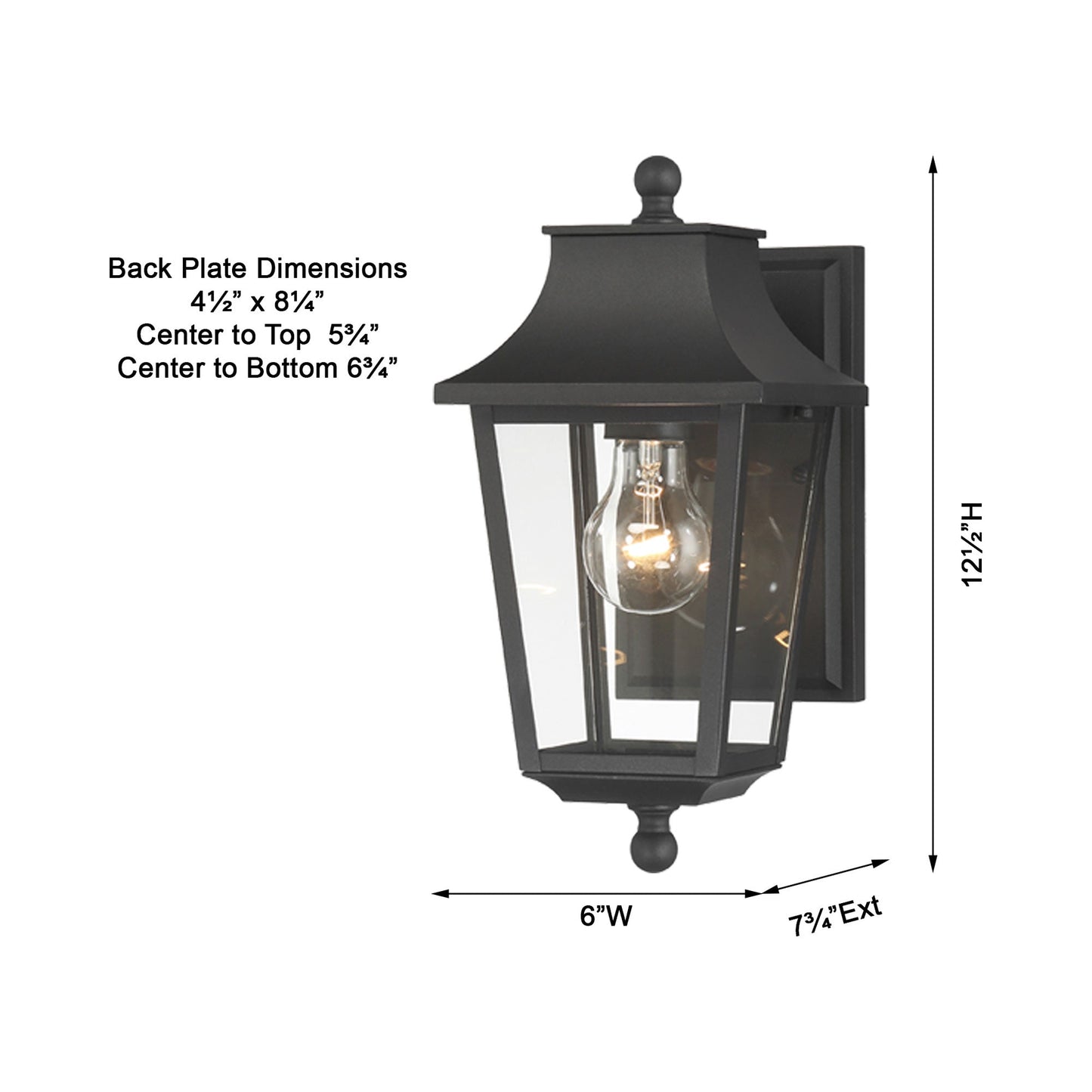 Altimeter Outdoor Wall Light - line drawing.