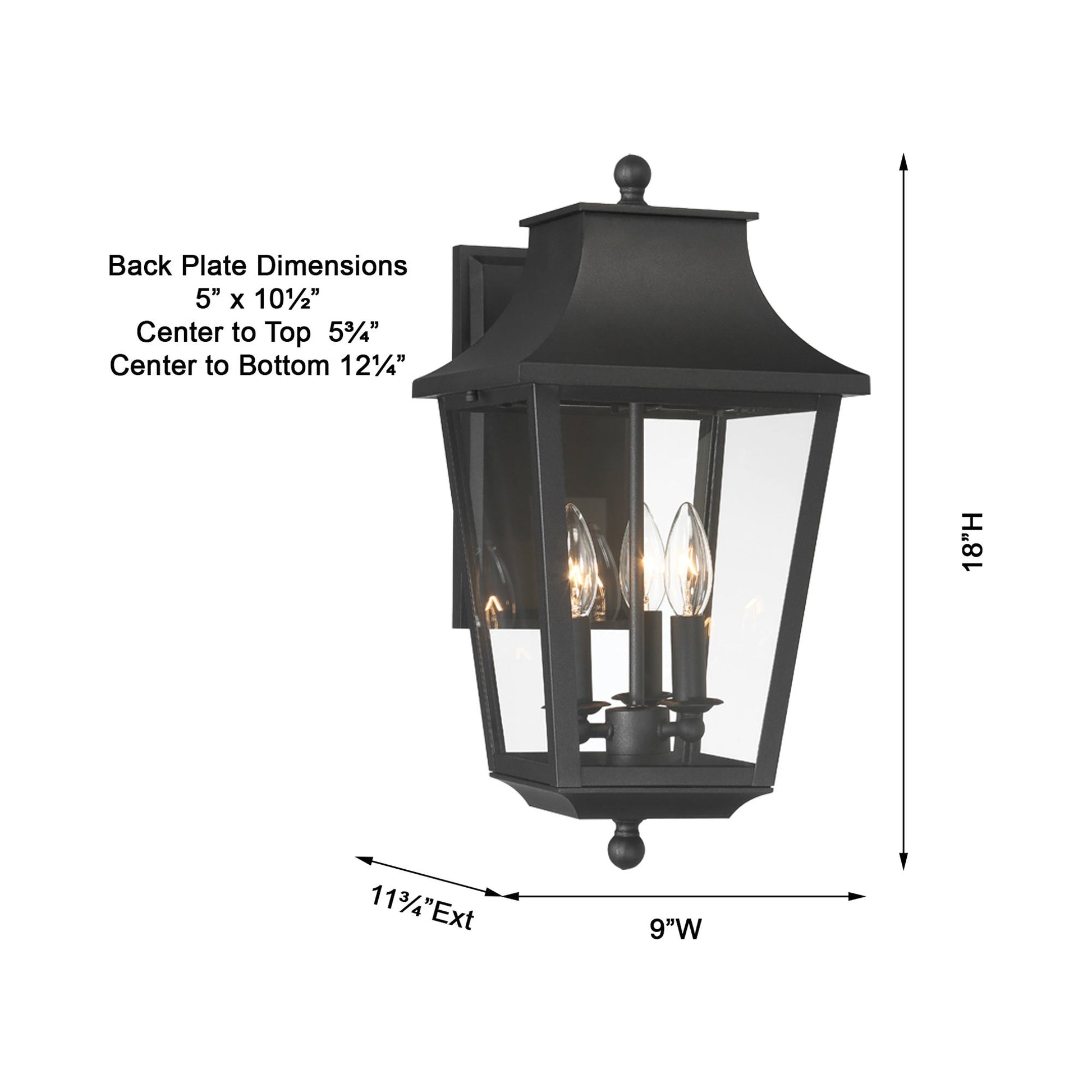 Altimeter Outdoor Wall Light - line drawing.