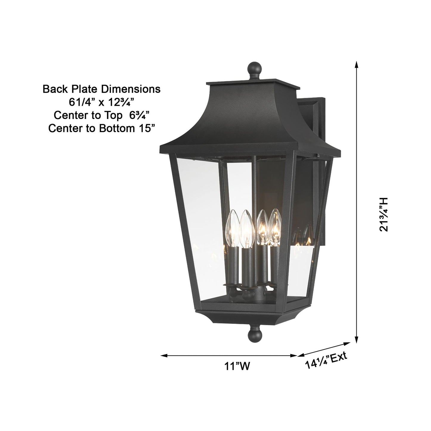 Altimeter Outdoor Wall Light - line drawing.