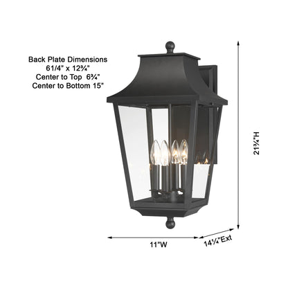 Altimeter Outdoor Wall Light - line drawing.