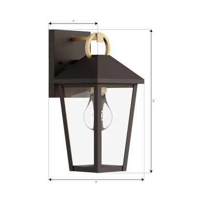 Bayra Single Outdoor Wall Light - line drawing.