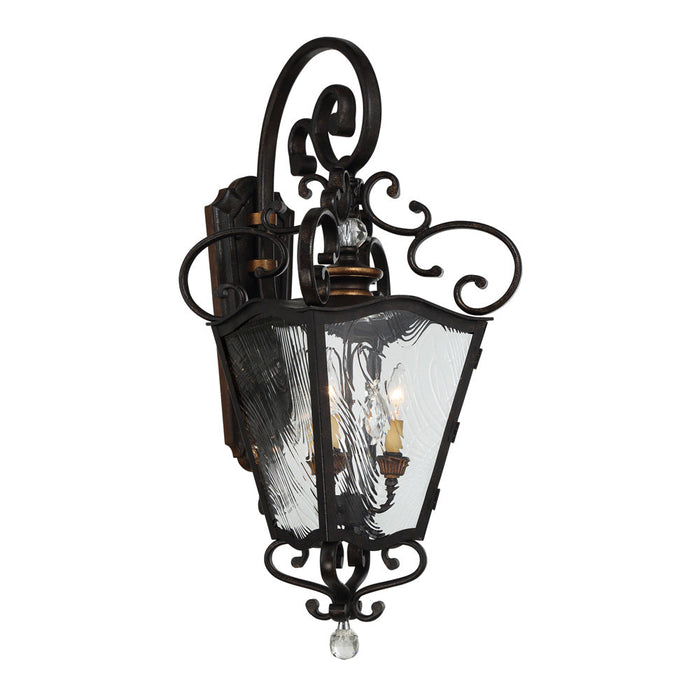 Brixton Ivey Outdoor Wall Light in Terazza Villa Aged Patina/Gold (Large).