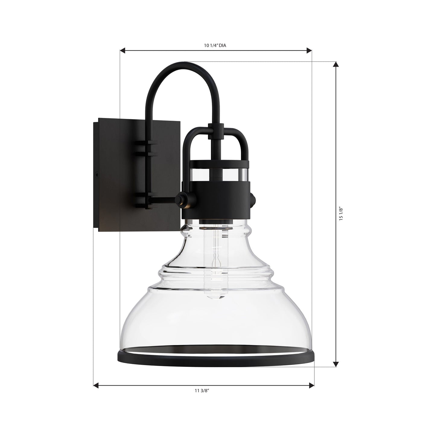 Calen Outdoor Wall Light - line drawing.