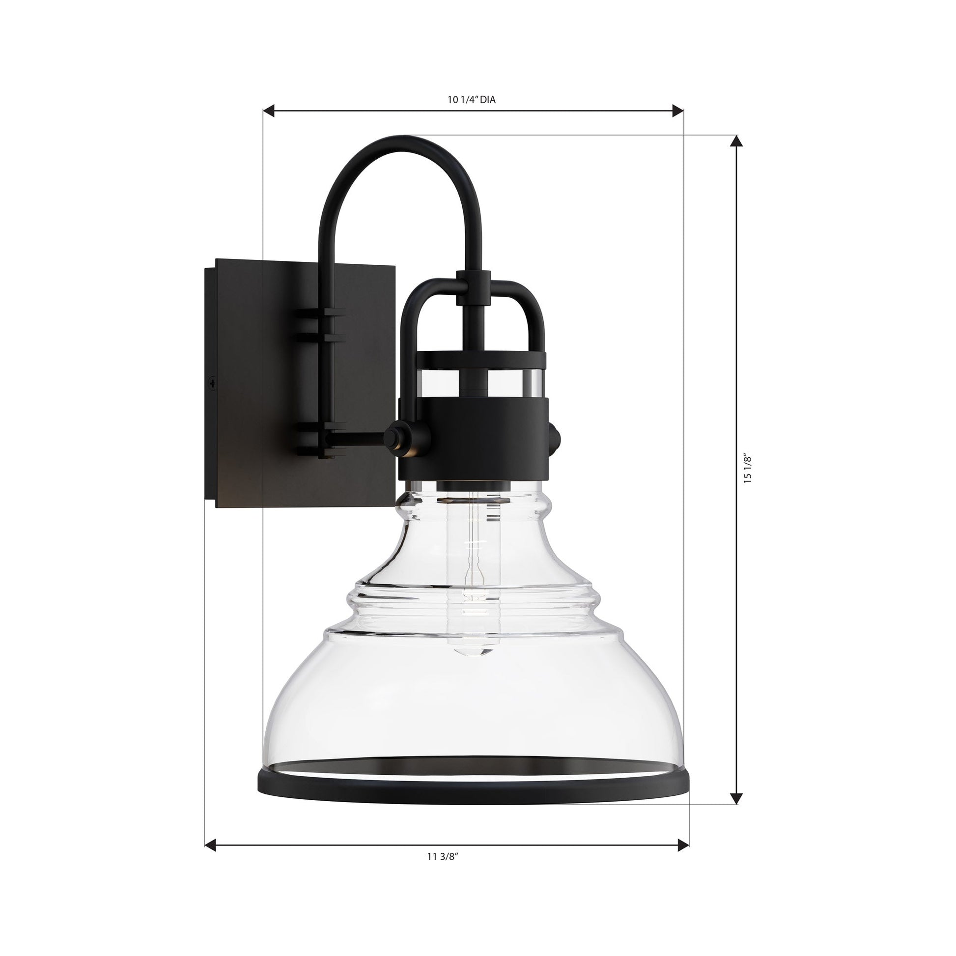 Calen Outdoor Wall Light - line drawing.