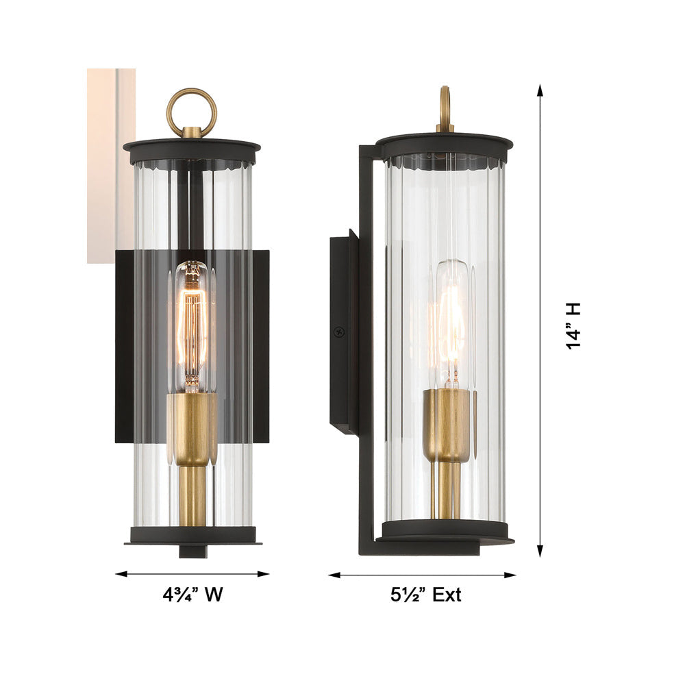 Cara Outdoor Wall Light - line drawing.
