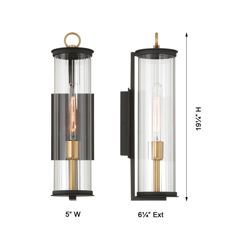 Cara Outdoor Wall Light - line drawing.