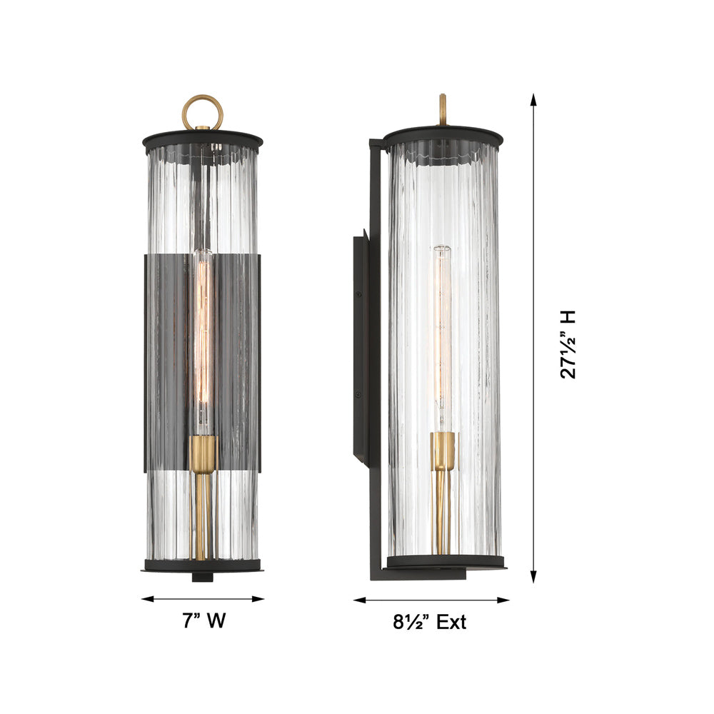 Cara Outdoor Wall Light - line drawing.