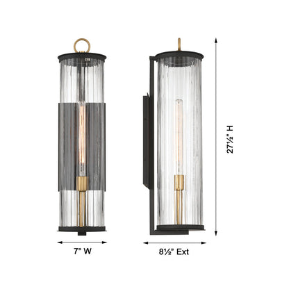 Cara Outdoor Wall Light - line drawing.