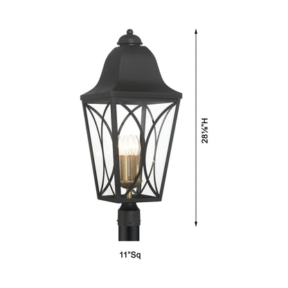 Cardigan Outdoor Post Light - line drawing.