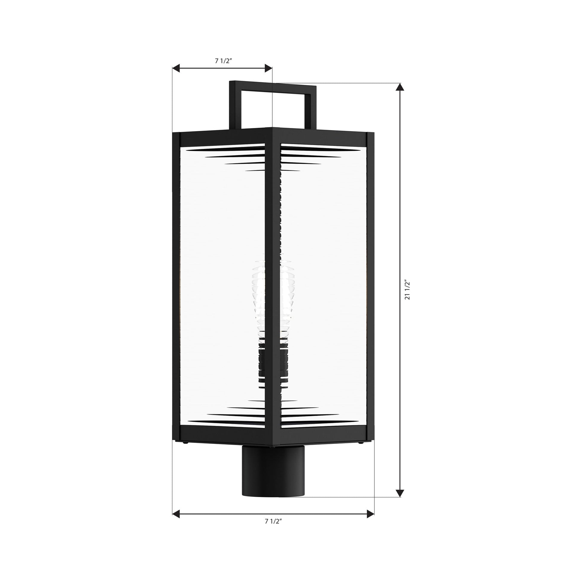 Edgewood Outdoor Post Light - line drawing.