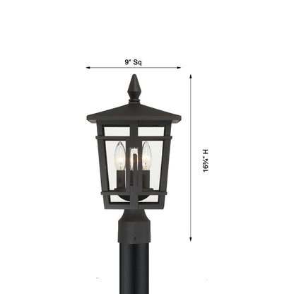 Fieldstone Outdoor Post Light - line drawing.