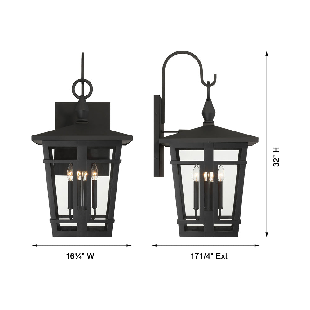 Fieldstone Outdoor Wall Light - line drawing.