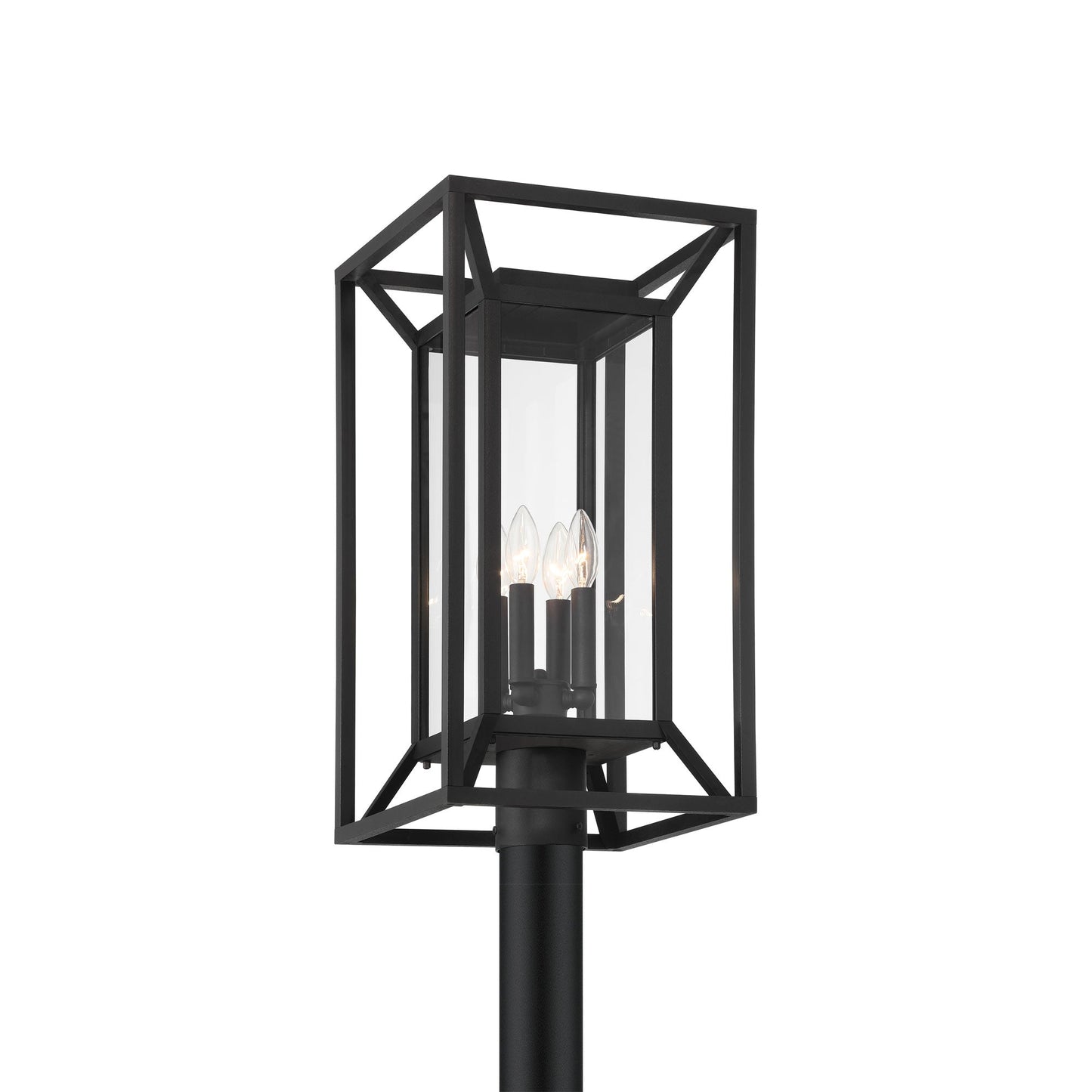 Harbor View Outdoor Post Light in Clear Glass.