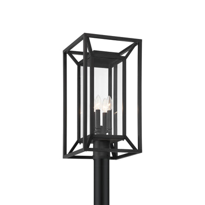 Harbor View Outdoor Post Light in Clear Glass.