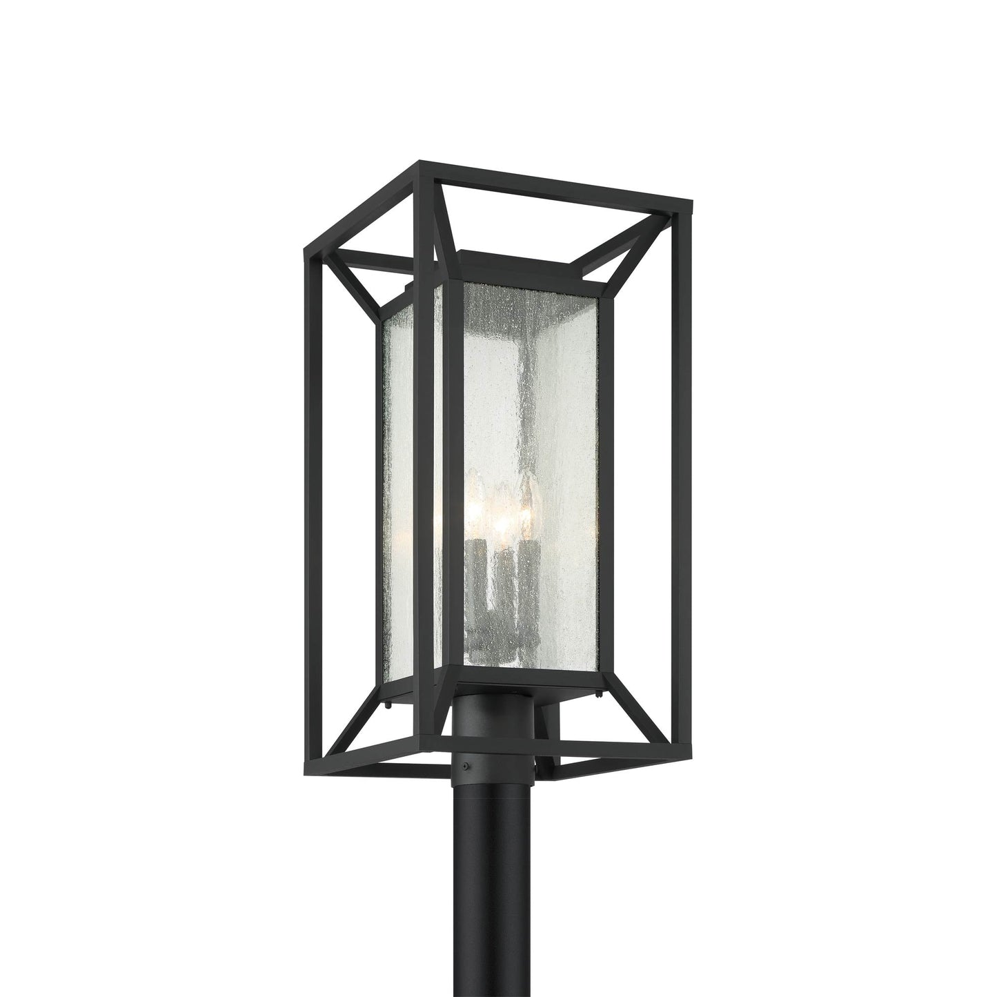 Harbor View Outdoor Post Light in Clear Seeded Glass.