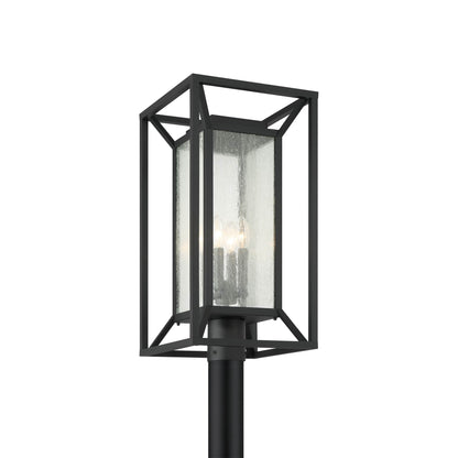 Harbor View Outdoor Post Light in Clear Seeded Glass.