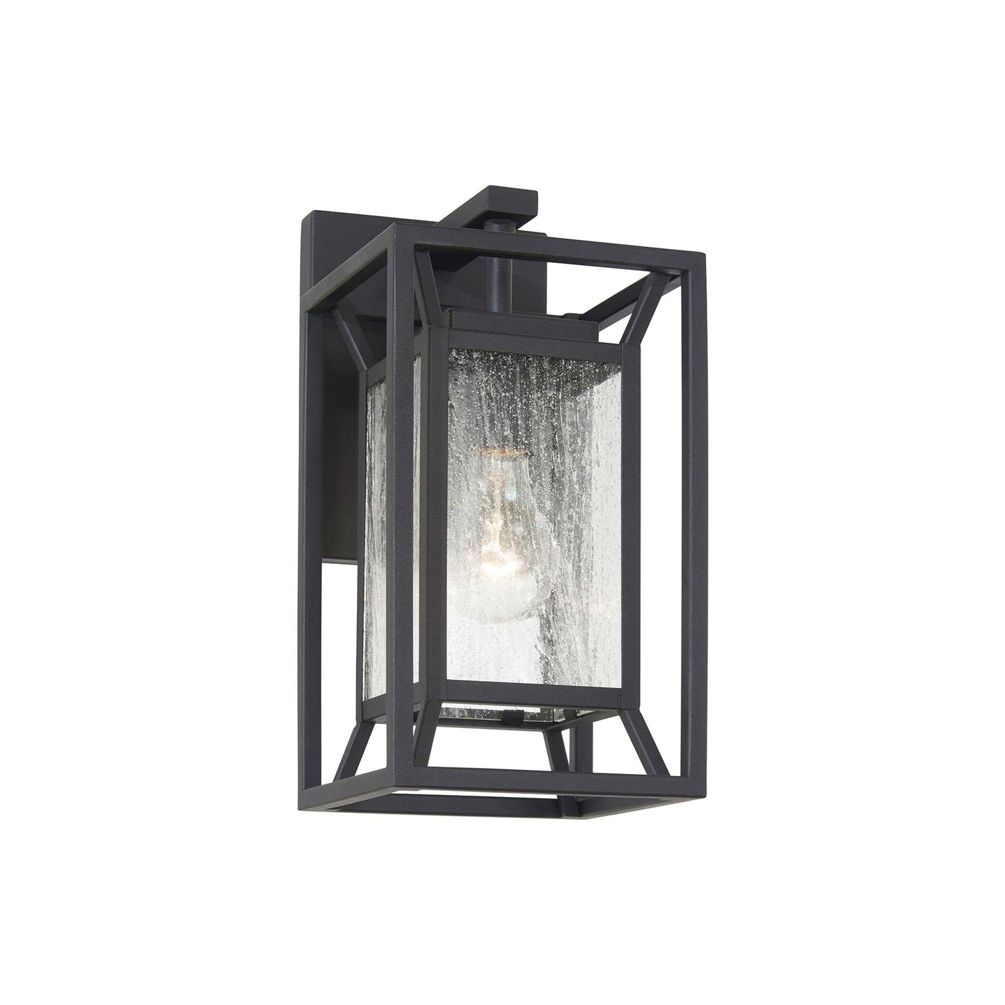 Harbor View Outdoor Wall Light in Clear Seeded Glass (12.13-Inch).