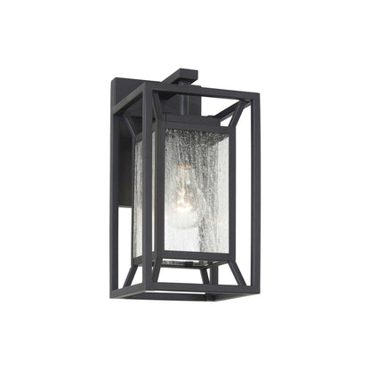 Harbor View Outdoor Wall Light in Clear Seeded Glass (12.13-Inch).