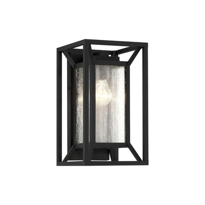 Harbor View Outdoor Wall Light in Clear Seeded Glass (13.25-Inch).