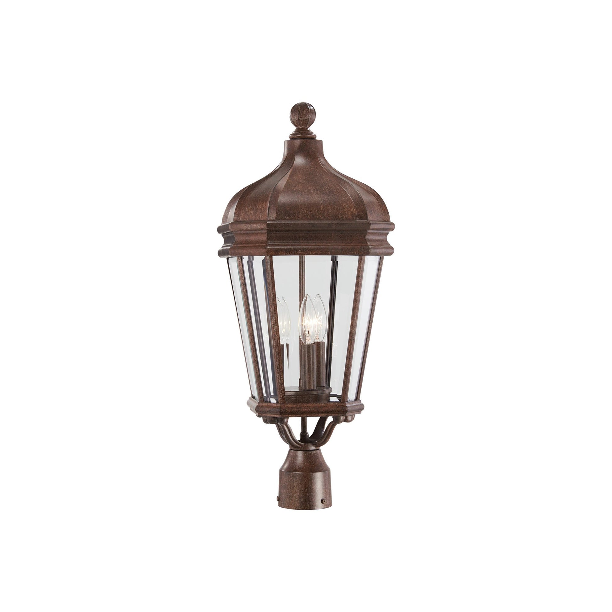 Harrison Outdoor Post Light in Vintage Rust (25.75-Inch).
