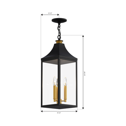 Hurstborne Outdoor Pendant Light - line drawing.